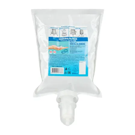 Кеман: Мыло жидкое 800 мл нейтральное в картридже бесцветное S4/К5
