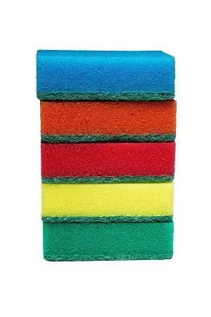 Фото №5 - Губки,скрабы: для посуды VCLEAN Макси СУПЕР 9.5х6.5х3 поролон+абразив /пач.=5 шт.