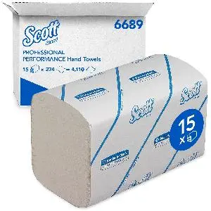 Kimberly-Clark: Полотенца бумажные Скотт 1сл 304л 21,2х21,5см белые