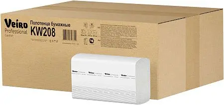 Фото №2 - VEIRO: Полотенца бумажные W 2сл 150л 32х21,6см Comfort белые