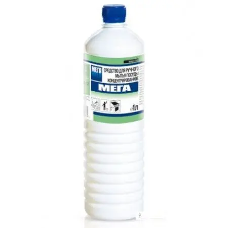 Фото №1 - Мега: Мега 1л для ручного мытья посуды флакон