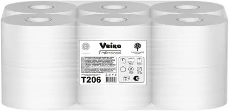VEIRO: Бумага туалетная 2сл 125м/9,2 Comfort белый