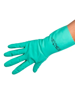 Фото №2 - Vileda: Перчатки многоцелевые L зеленые резиновые