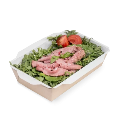 Одноразовая продукция: Контейнер бумажный 800мл 186х209х106 без крышки OSQ OpSalad 800 /пач.=50 шт.