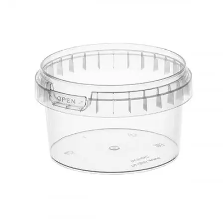 Фото №1 - Одноразовая продукция: Контейнер пластиковый круглый 250мл d=95 прозрачный с крышкой /пач.=160 шт.