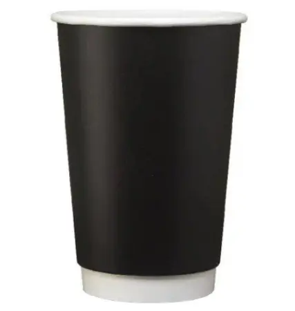 Одноразовая продукция: Стакан бумажный 450мл 2сл d=90мм черный /пач.=25 шт.