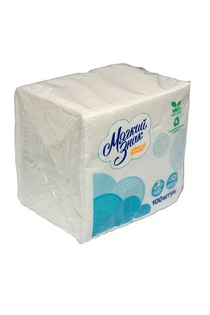 Фото №3 - Бумажные салфетки: столовые 2сл 100листов 24х24 Мягкий знак белые