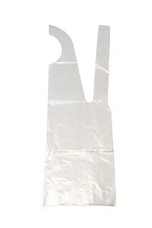 Фото №2 - Одноразовые: Фартук полиэтиленовый одноразовый белый/прозрачный /пач.=100 шт.