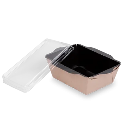 Фото №1 - Одноразовая продукция: Контейнер бумажный 400мл 120х145х85 без крышки OSQ OpSalad 400 Black Edition /пач.=50 шт.