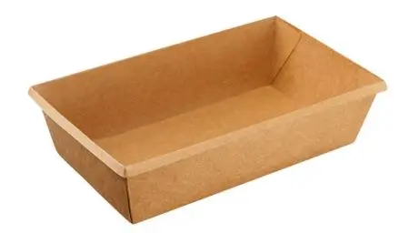 Фото №1 - Одноразовая продукция: Контейнер бумажный прямоугольный 800мл 120х200х55 мм крафт OneClick /пач.=50 шт.