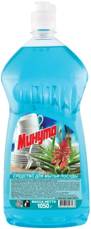Фото №1 - Моющее средство: МИНУТА 1050г для посуды Антибактериальное с алоэ