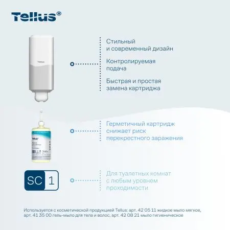 ТОРК: Tellus Диспенсер SC1 1л для жидкого мыла белый
