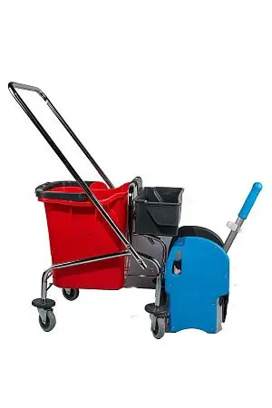 Фото №11 - Вик: Тележка 1х25л хром + отжим + дополнительная корзина