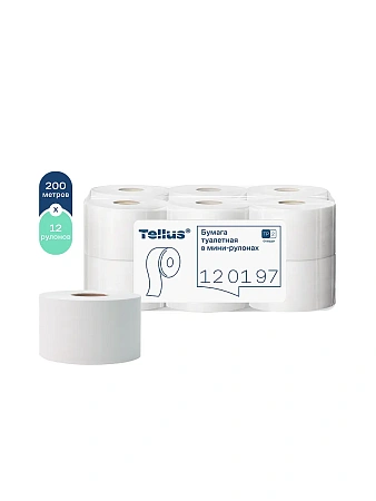 Фото №3 - ТОРК: Tellus Бумага туалетная T2 Стандарт 1сл 200м/9,5 белая