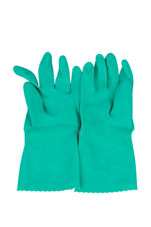 Фото №8 - Vileda: Перчатки многоцелевые L зеленые резиновые