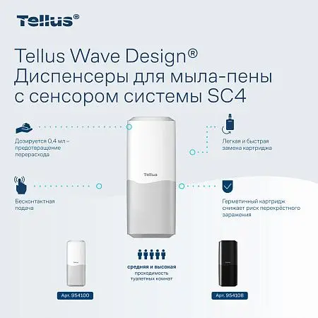 Фото №6 - ТОРК: Tellus Диспенсер SC4 для мыла-пены белый СЕНСОРНЫЙ