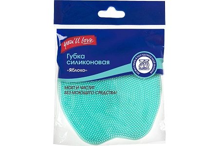 Фото №3 - HQ Profiline: Губка для мытья посуды силиконовая You'll love Яблоко бирюзовая
