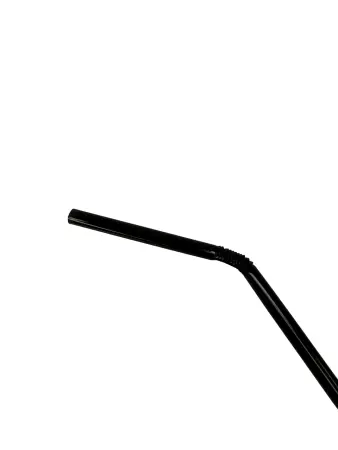 Одноразовая продукция: Трубочки для коктейля с изгибом 5х240мм черные /пач.=1000 шт.