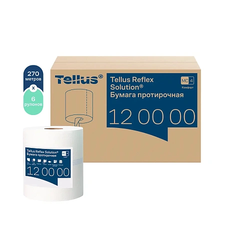 Фото №3 - ТОРК: Полотенца бумажные M4 Рефлекс Комфорт 1сл 270м/19,8 протирочные в рулоне с ЦВ белые