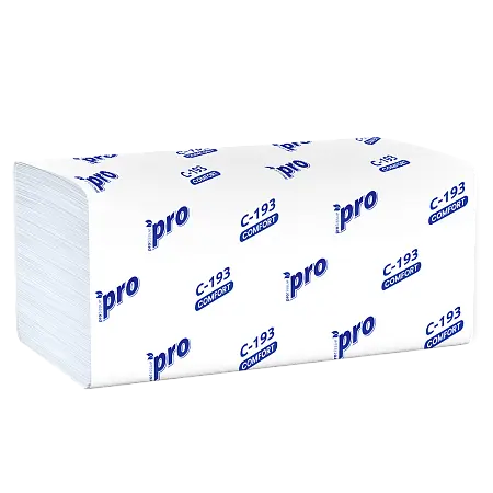 Фото №2 - Вик: Полотенца бумажные V 1сл 250л 21х22см 100% целлюлоза 33г белые PROtissue