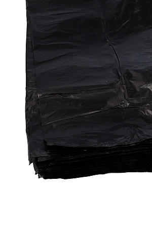 Фото №3 - Одноразовая продукция: Пакет-майка полиэтиленовый 30+16х55см 13 мкм черный /пач.=100 шт.