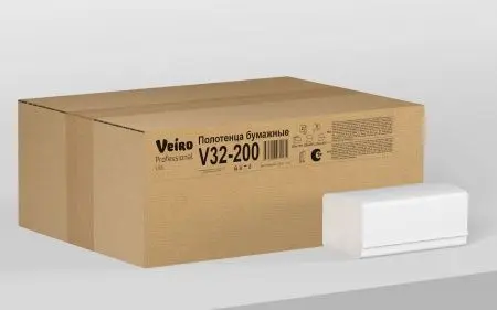 Вик: Полотенца бумажные V 2сл 200л 21х23см 100% целлюлоза белые СЫКТЫВКАР Lite