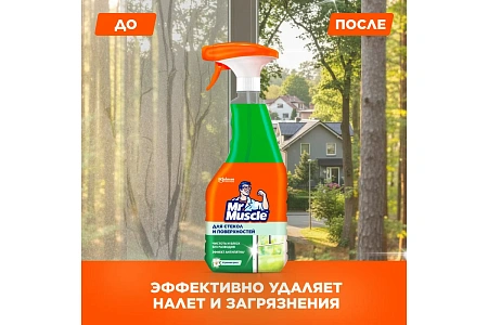 Фото №5 - Чистящее средство: МИСТЕР МУСКУЛ 530мл для стекол (триггер) Утренняя роса