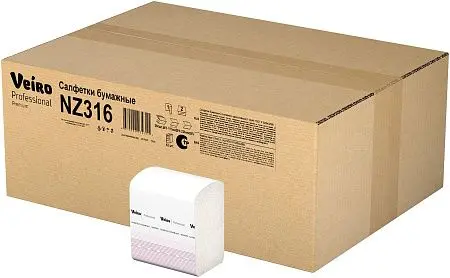 Фото №2 - VEIRO: Салфетки бумажные Z 1сл 250л 11.1х22.5см белые Premium для диспенсеров