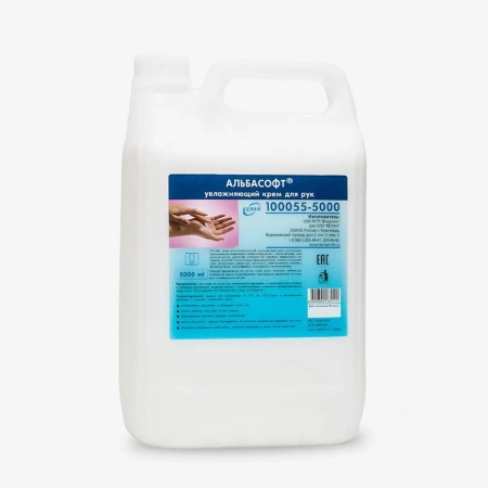 Фото №1 - Кеман: Крем для рук 5л АЛЬБАСОФТ увлажняющий, канистра ПЭ