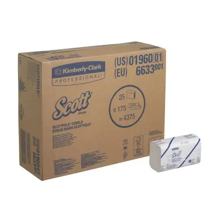 Kimberly-Clark: Полотенца бумажные Скотт Скоттфолд 1сл 175л 31,5х20,0см белые