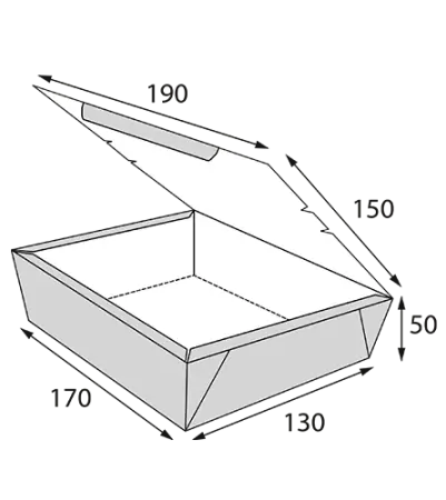 Одноразовая продукция: Контейнер бумажный 1000мл 170х190х130 OSQ Lunch 1000 /пач.=25 шт.