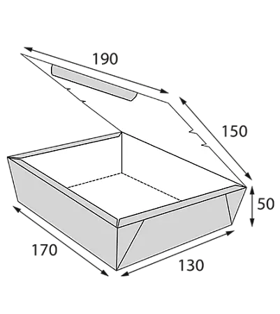 Фото №3 - Одноразовая продукция: Коробка бумажная для пирожного 170х190х130 крафт OSQ /пач.=25 шт.
