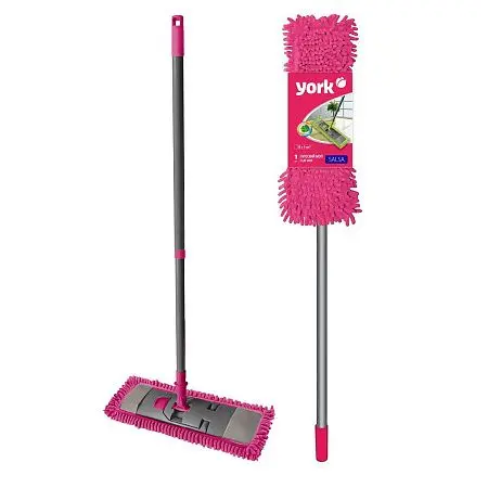 Фото №3 - Хозяйственный инвентарь: Швабра YORK Сальса с плоским МОПом микрофибра , телескопический черенок 130 см, еврорезьба