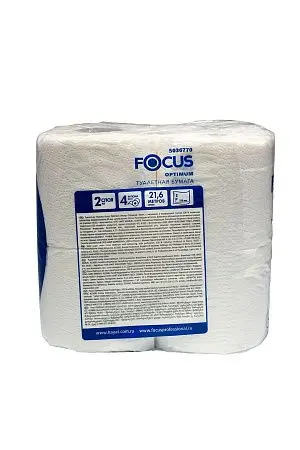 Фото №6 - Бумага туалетная: 2сл 22м целлюлоза цвет белый ХАЯТ ФОКУС Оптимум /пач.=4 шт.