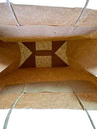 Фото №7 - Одноразовая продукция: Пакет бумажный 260х150х350 с кручеными ручками крафт /пач.=300 шт.