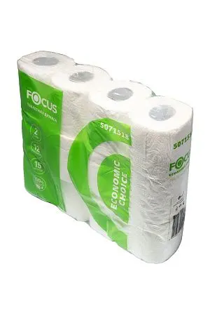 Фото №5 - Хаят: Бумага туалетная 2сл 15м ФОКУС Экономик Чойс белая /пач.=12 шт.