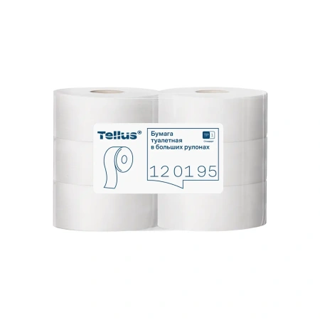 Фото №1 - ТОРК: Tellus Бумага туалетная T1 Стандарт 1сл 525м/9,5 белая