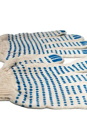 Фото №5 - Перчатки: х/б вязаные с ПВХ 5-ти ниточные белые