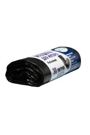 Мешки для мусора: 30л 50х60 ПНД 10мкм VCLEAN Professional черные /рул.=30 шт.