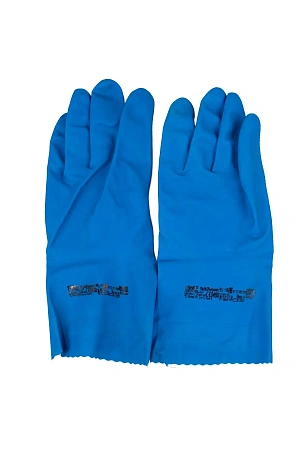 Фото №5 - Vileda: Перчатки многоцелевые XL голубой резиновые