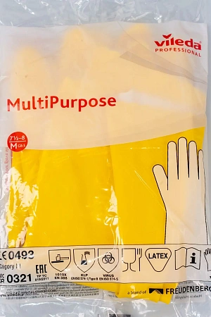 Фото №10 - Vileda: Перчатки многоцелевые M желтый резиновые