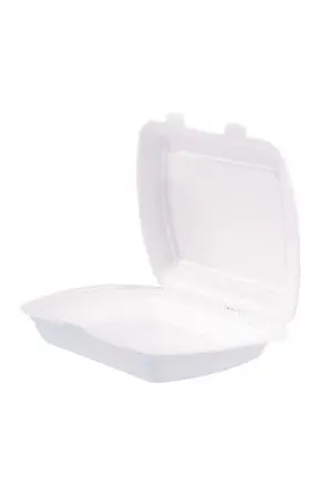 Фото №1 - Одноразовая продукция: Контейнер Ланч-бокс без секций белый /пач.=100 шт.