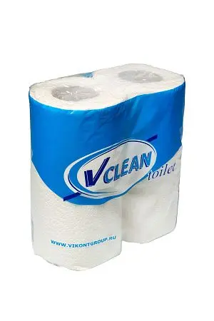 Фото №3 - Бумага туалетная: 2сл 50м целлюлоза цвет белый Виклин /пач.=4 шт.