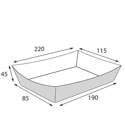 Фото №2 - Одноразовая продукция: Лоток бумажный для хот дога 220х115х45мм OSQ TRAY 800 noL /пач.=100 шт.