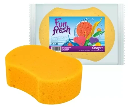 Фото №1 - Губки,скрабы: для тела СИЛУЭТ поролоновая овальная вогнутая