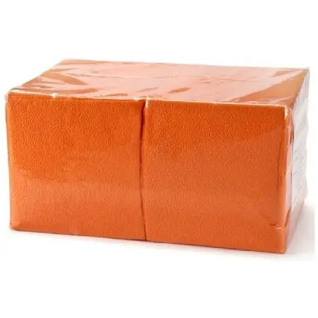 Фото №1 - Бумажные салфетки: столовые 1сл 400листов 24х24 Big Pack ROSHY оранжевые