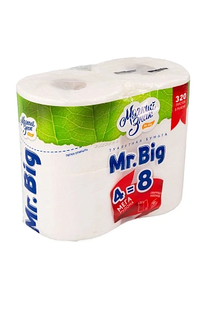 Фото №3 - Бумага туалетная: 2сл 40м целлюлоза цвет белый Мягкий Знак Мистер Биг /пач.=4 шт.