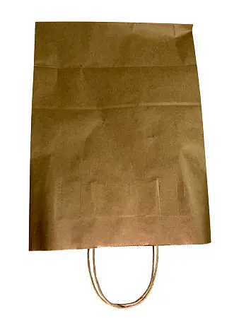 Фото №5 - Одноразовая продукция: Пакет бумажный 260х150х350 с кручеными ручками крафт /пач.=300 шт.