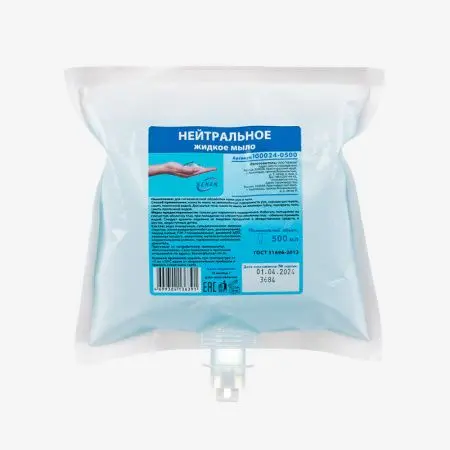 Фото №1 - Кеман: Мыло жидкое 500 мл нейтральное в картридже бирюзовое