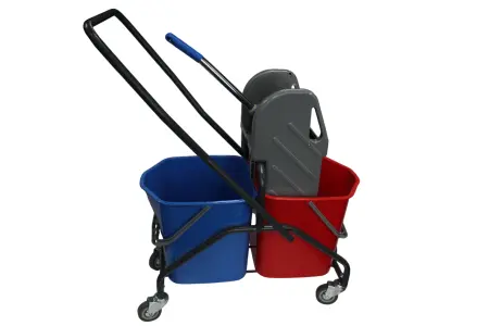 Фото №1 - Вик: Тележка 2х20л металл окрашенная + отжим Vclean